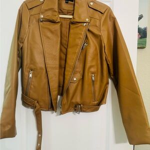 Tan leather jacket